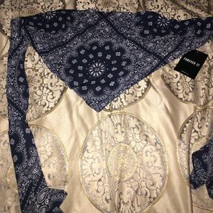 Blue Bandanna Crop Top